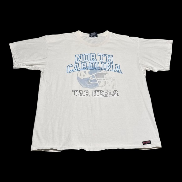 Vintage 90s Jansport North Carolina Tarheels White USA Made Shirt Men's XL FLAWS - Picture 1 of 10